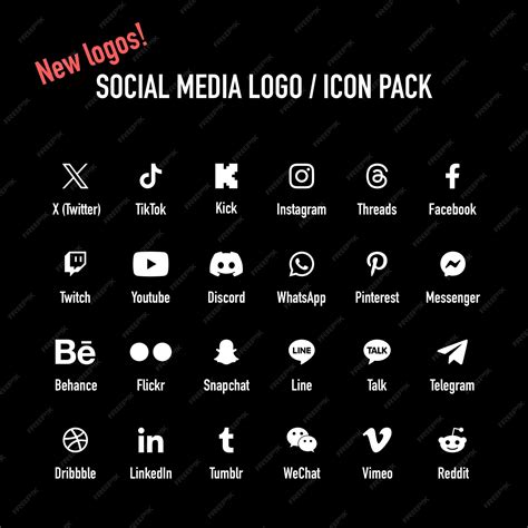 Social Media Logos Icon Pack .
